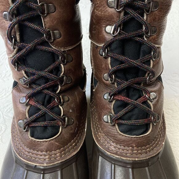 LL Bean Gore-Tex Boots Men 9 Brown Vintage Insulated Maine Hunting Shoe Winter - Picture 2 of 16